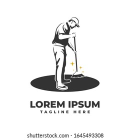 Ilustración del icono del vector del logotipo del servicio de limpieza