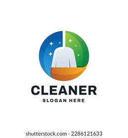 Cleaning Service Logo Vector Icon Illustration Gradient Style