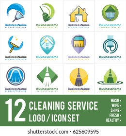 cleaning service logo vector icon