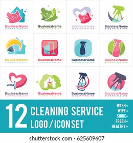 cleaning service logo vector icon