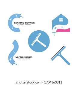 cleaning service logo vector illustration design template