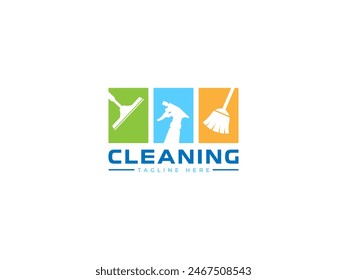 cleaning service logo vector illustration. clean logo template