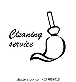 Cleaning Service logo  vector illustration isolated on white