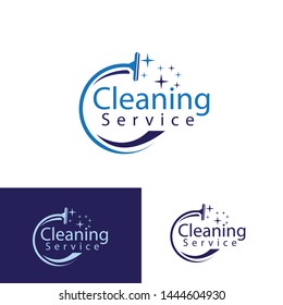 cleaning service logotype. concept of squeegee, purification, wet cleaning, mop, cleanup badge, sweeping. isolated on white background