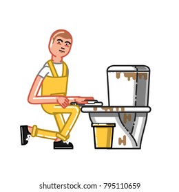 Cleaning service man