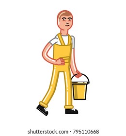 Cleaning service man