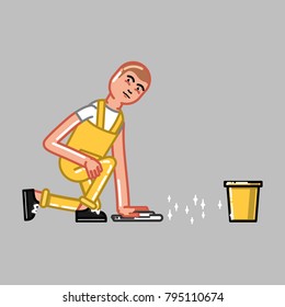 Cleaning service man