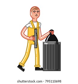 Cleaning service man
