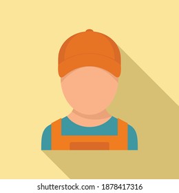 Cleaning service man icon. Flat illustration of cleaning service man vector icon for web design