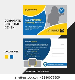 Cleaning Service Marketing Material Design Postcard
