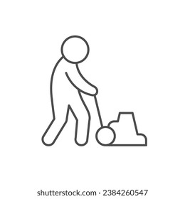Cleaning service person line icon