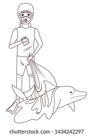 cleaning service person man picking a can and afroamerican woman with bandana and a stick profile picture avatar cartoon character