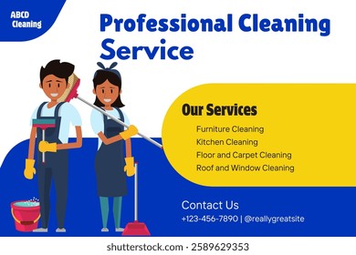 Cleaning service  post or banner template