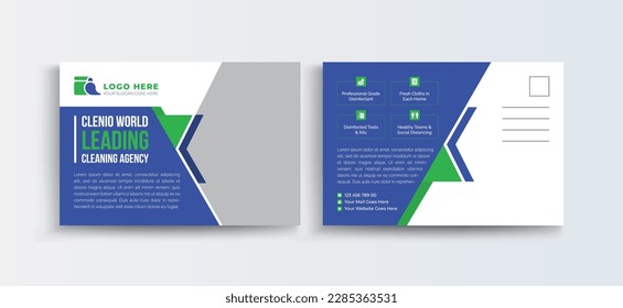 Cleaning Service Postcard Template | EDDM Postcard template Set, Cleaning company Business Postcard Design Layout.