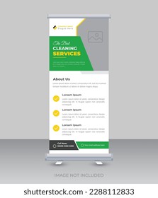 Cleaning service rack card or dl roll up banner template
