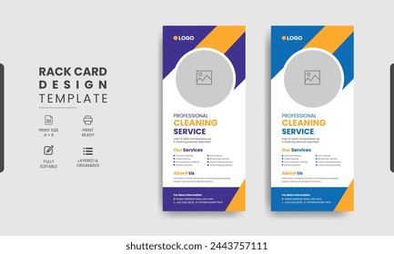 Cleaning Service Rack Card or Dl Flyer Template Design	