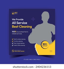 Cleaning Service Social Media Banner Design Template