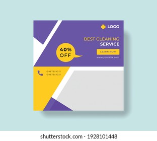 Cleaning Service Social Media Post Banner Template