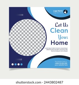 Cleaning service social media post design template