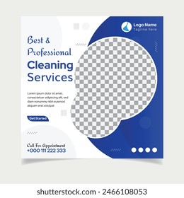 Cleaning service social media post design template