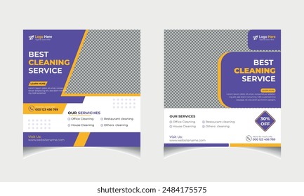  Cleaning service social media  post banner template design