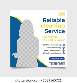 Cleaning service social media post banner template