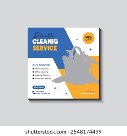 Cleaning service social media post design Instagram post template design