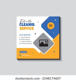 Cleaning service social media post design Instagram post template design