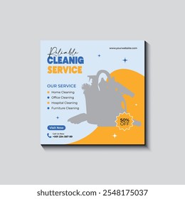 Cleaning service social media post design Instagram post template design