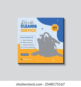 Cleaning service social media post design Instagram post template design