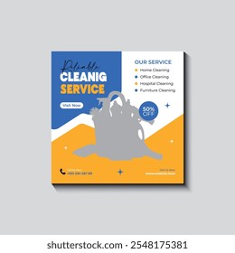 Cleaning service social media post design Instagram post template design