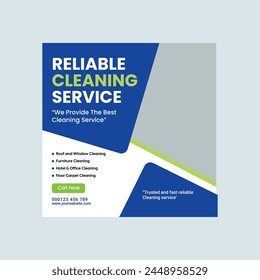  cleaning service square flyer social media post or Instagram banner template