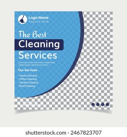 Cleaning service square social media post design