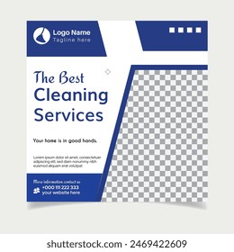 Cleaning service square social media post design