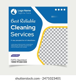 Cleaning service square social media post design