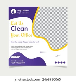 Cleaning service template for social media post design