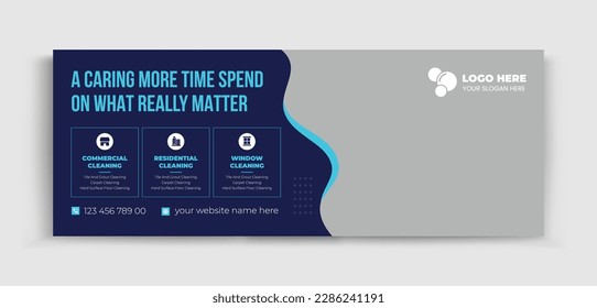 Cleaning Service Timeline cover header banner ads or social media post template design, Social Media Cleaning Service Banner Design.