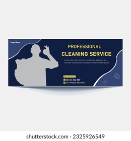Cleaning Service Timeline cover header banner ads or social media post template design, Social Media Cleaning Service Banner Design.