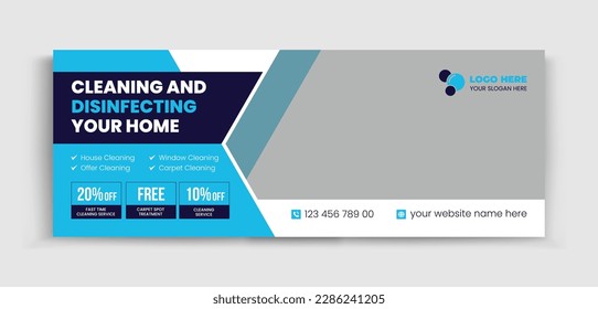 Cleaning Service Timeline cover | Professional business Timeline cover page timeline web ad banner template. Cleaning business company social media design 