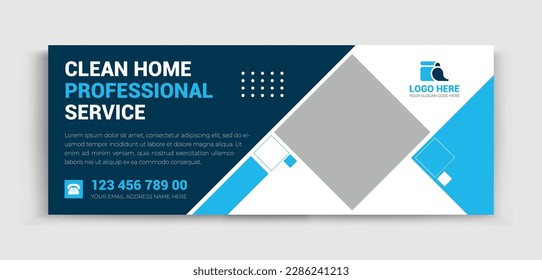 Cleaning Service Timeline cover | Professional business Timeline cover page timeline web ad banner template. Cleaning business company social media design 