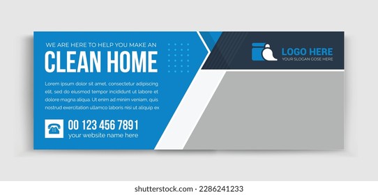 Cleaning Service Timeline cover | Professional business Timeline cover page timeline web ad banner template. Cleaning business company social media design 