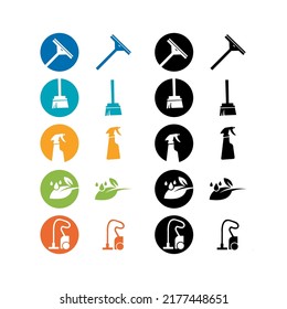 Cleaning Service Tools Icon Logo