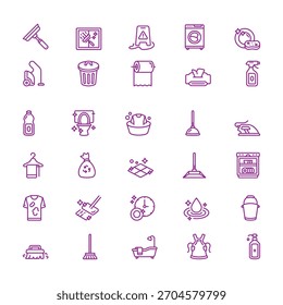 Cleaning Service Vector Collection — Icons, Equipment, Supplies and Professional Housekeeping Elements