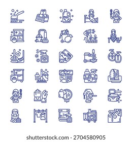 Cleaning Service Vector Collection — Icons, Equipment, Supplies and Professional Housekeeping Elements