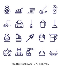 Cleaning Service Vector Collection — Icons, Equipment, Supplies and Professional Housekeeping Elements