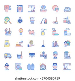 Cleaning Service Vector Collection — Icons, Equipment, Supplies and Professional Housekeeping Elements