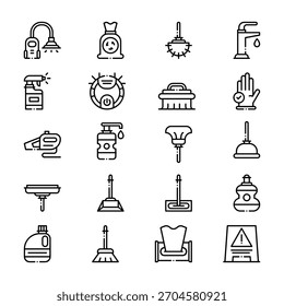 Cleaning Service Vector Collection — Icons, Equipment, Supplies and Professional Housekeeping Elements