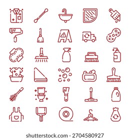 Cleaning Service Vector Collection — Icons, Equipment, Supplies and Professional Housekeeping Elements