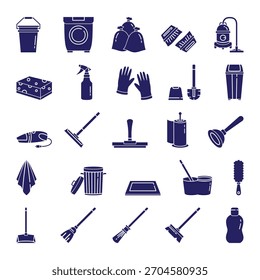 Cleaning Service Vector Collection — Icons, Equipment, Supplies and Professional Housekeeping Elements
