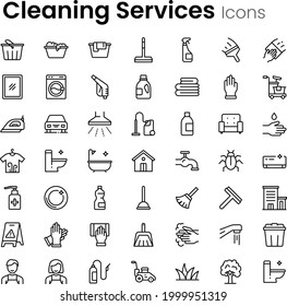 Cleaning service vector icon set